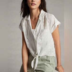Anthropologie – Pilcro “The Cammie” Surf Blouse – White – Size Small